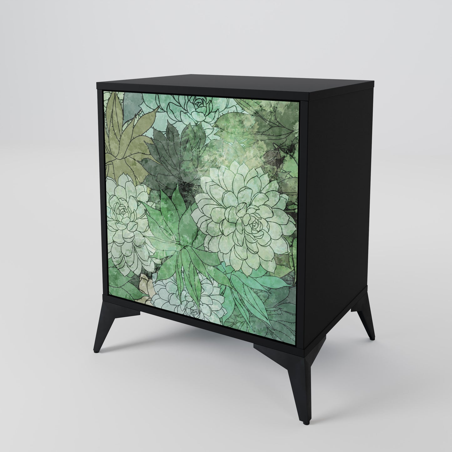 Credenza SUCCULENT CLUSTER a 1 anta con finitura nera