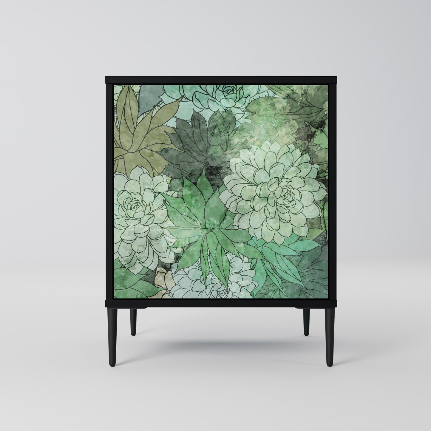 Credenza SUCCULENT CLUSTER a 1 anta con finitura nera