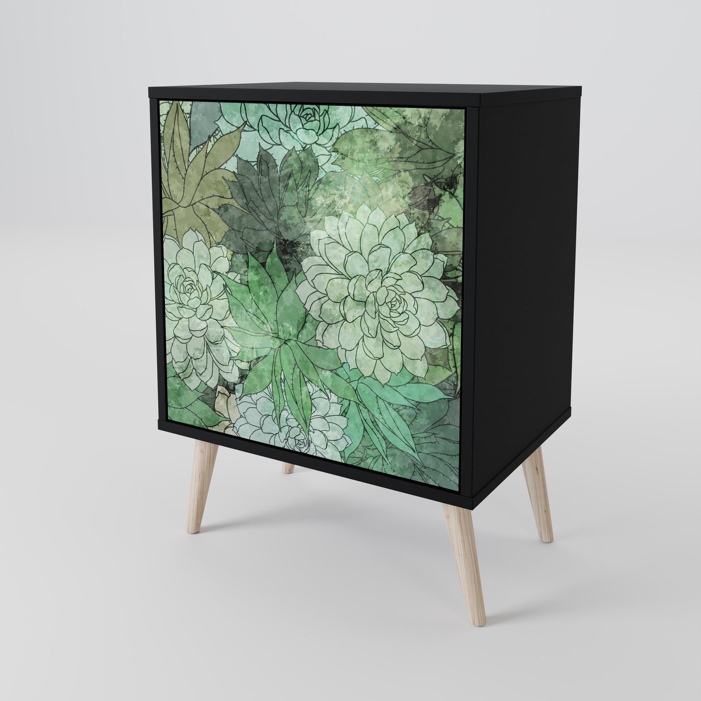 Credenza SUCCULENT CLUSTER a 1 anta con finitura nera