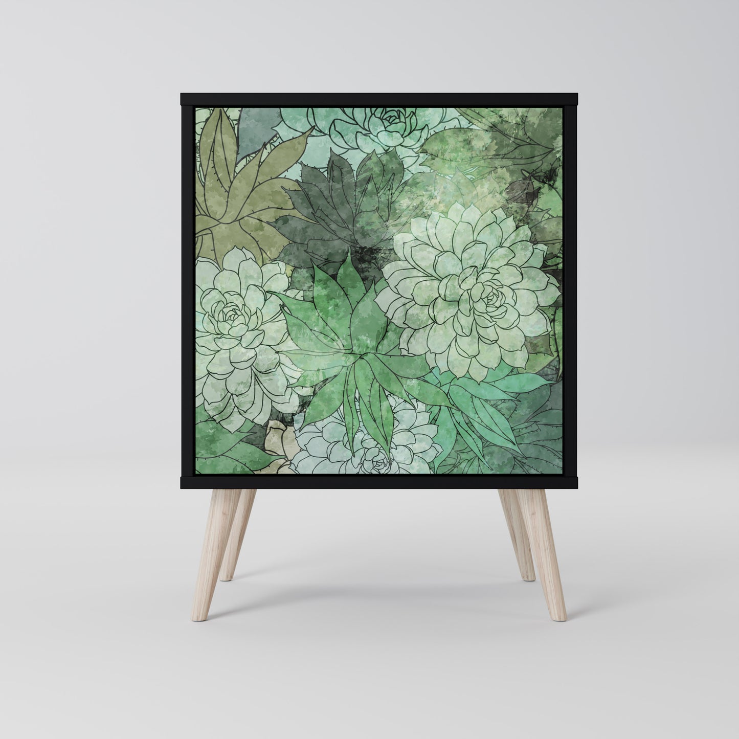 Credenza SUCCULENT CLUSTER a 1 anta con finitura nera