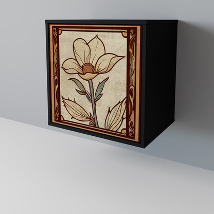 Credenza TIMELESS FLORA a 1 anta con finitura nera
