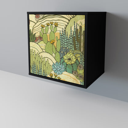 SUCCULENTS KALEIDOSCOPE 1-Door Sideboard in Black Finish