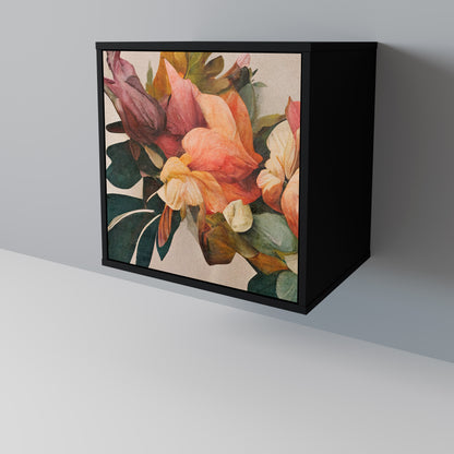 Credenza STYLISH BEAUTY a 1 anta con finitura nera