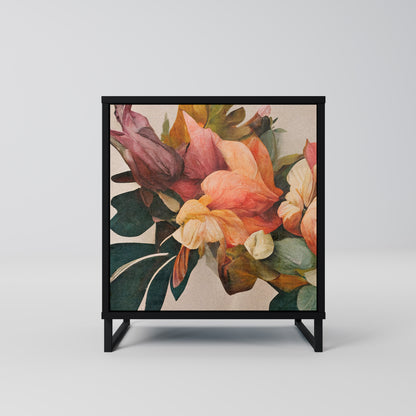 Credenza STYLISH BEAUTY a 1 anta con finitura nera