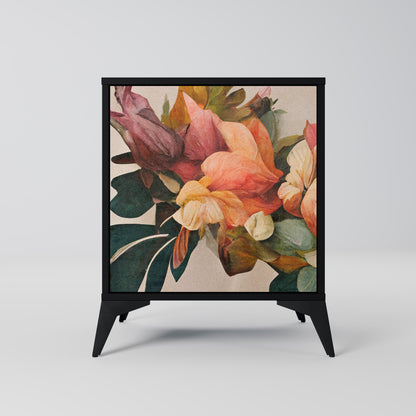 Credenza STYLISH BEAUTY a 1 anta con finitura nera