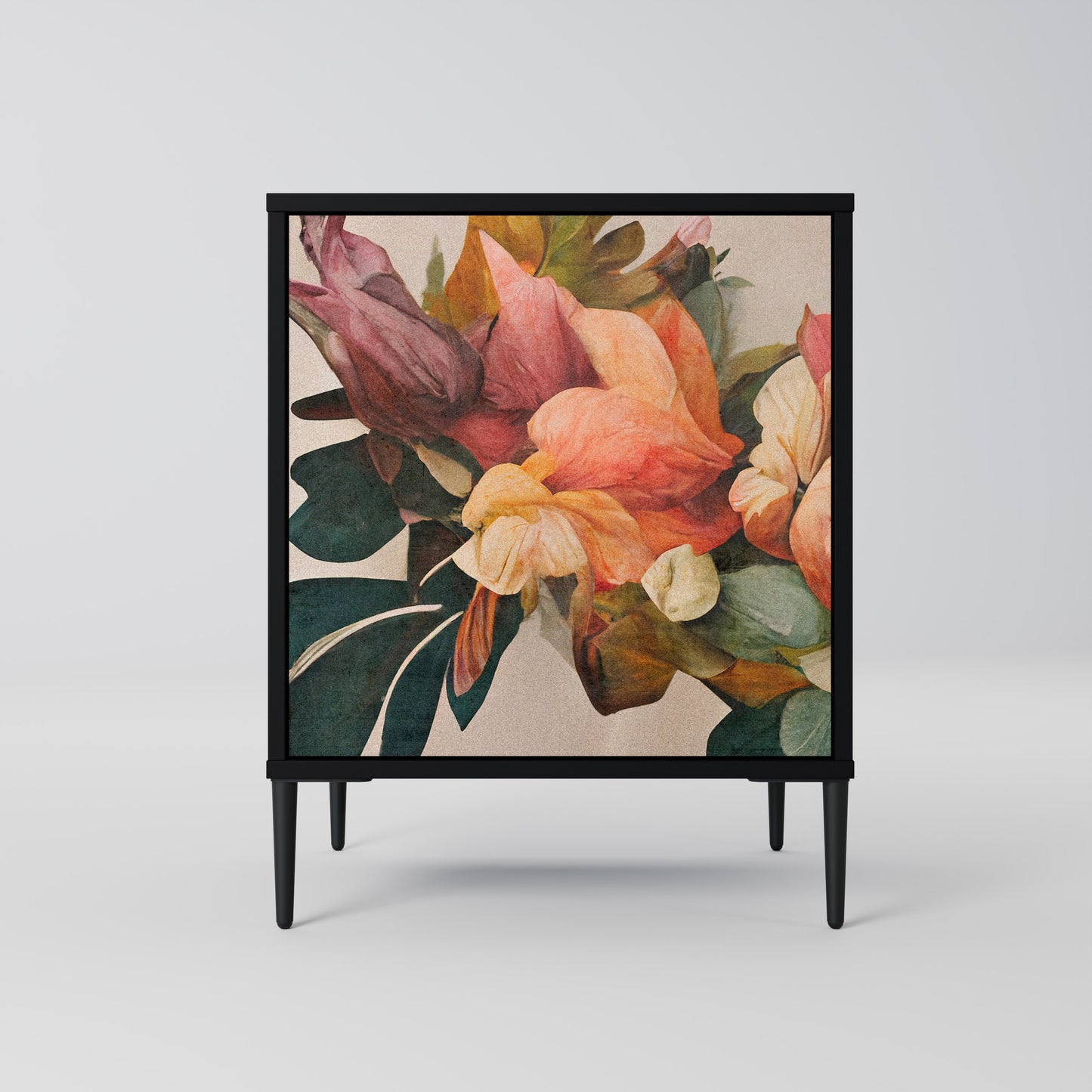 Credenza STYLISH BEAUTY a 1 anta con finitura nera