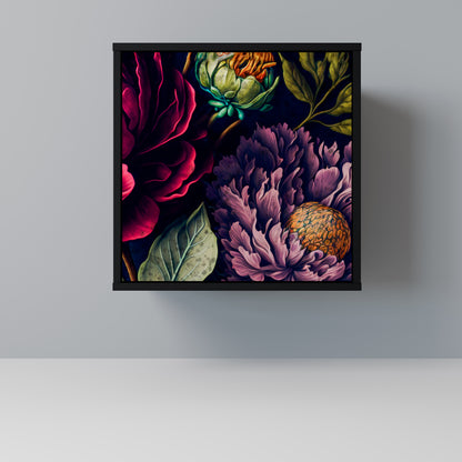 BLOOMING ELEGANCE 1-Door Sideboard in Black Finish