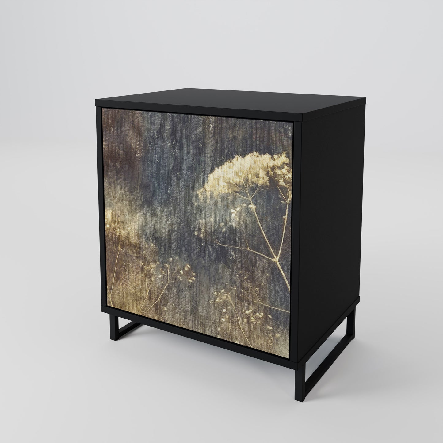 GENTLE POWER 1-Door Sideboard in Black Finish