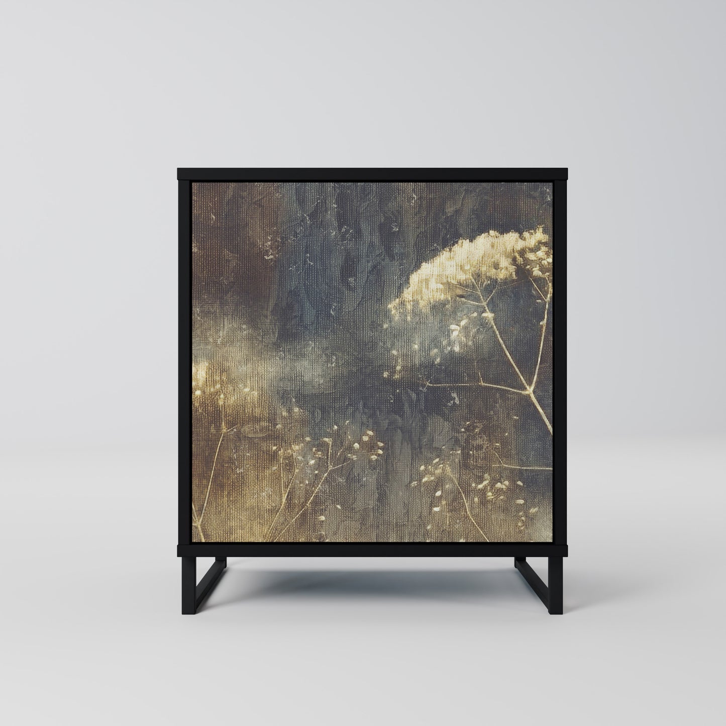 GENTLE POWER 1-Door Sideboard in Black Finish