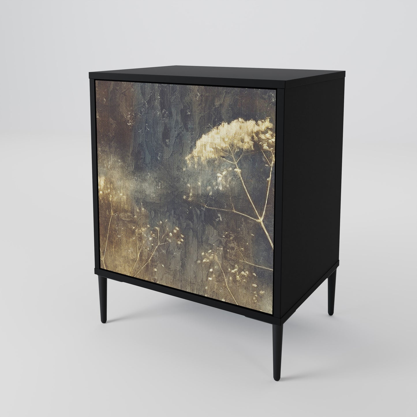 GENTLE POWER 1-Door Sideboard in Black Finish