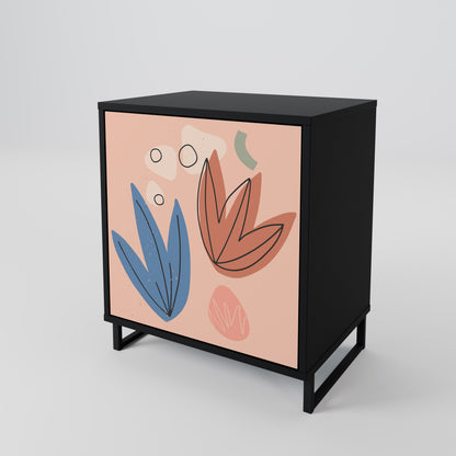 PASTEL DESTINY 1-Door Sideboard in Black Finish