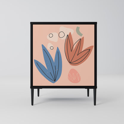 PASTEL DESTINY 1-Door Sideboard in Black Finish