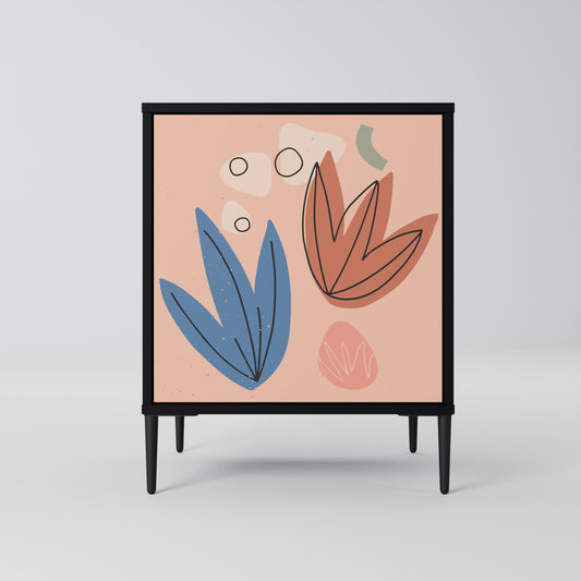 Credenza PASTEL DESTINY a 1 anta con finitura nera