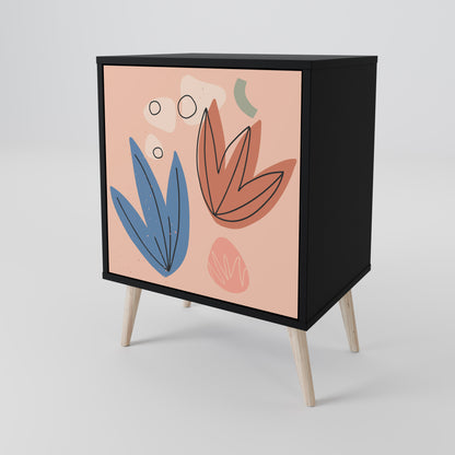PASTEL DESTINY 1-Door Sideboard in Black Finish
