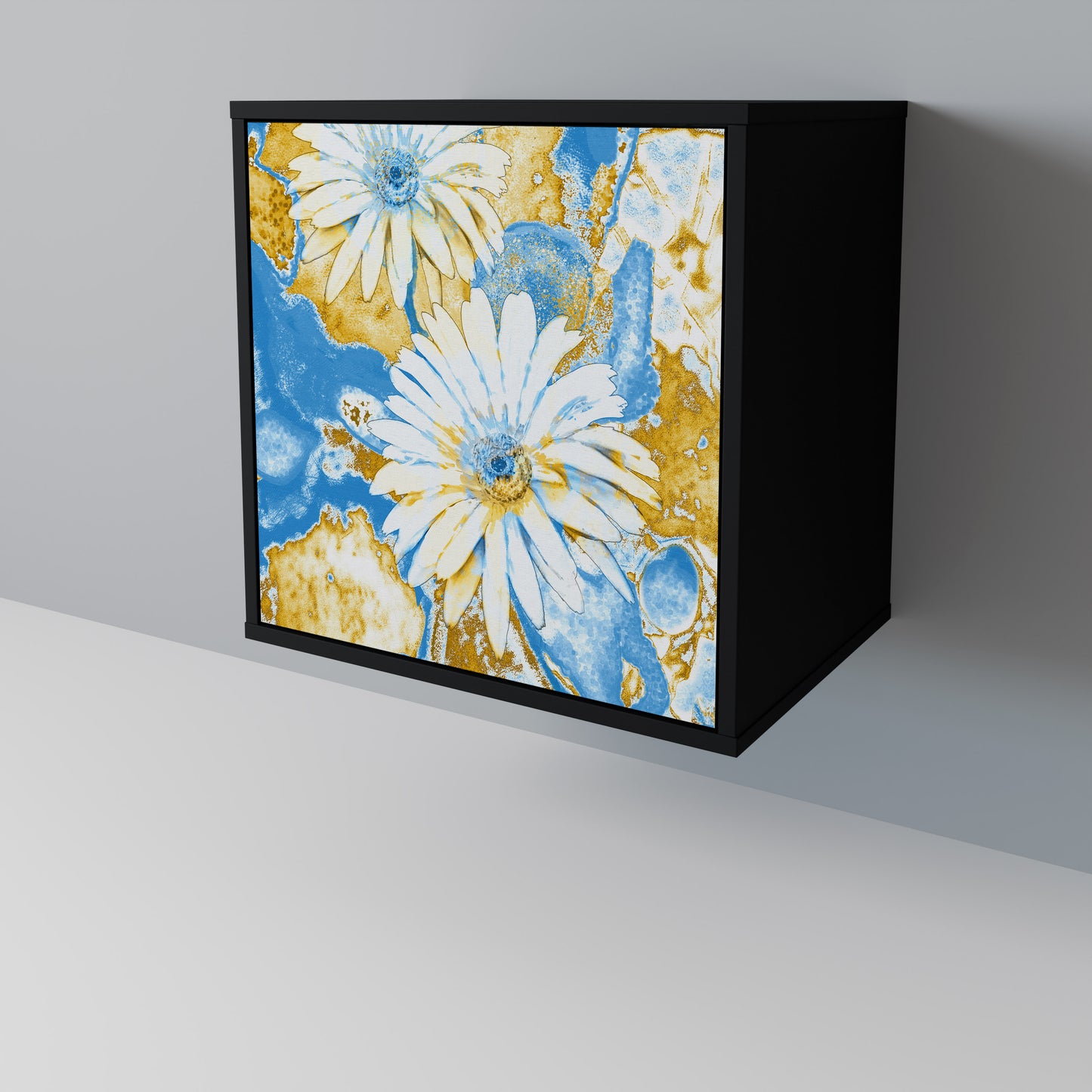 DAISY LUXE 1-Door Sideboard in Black Finish