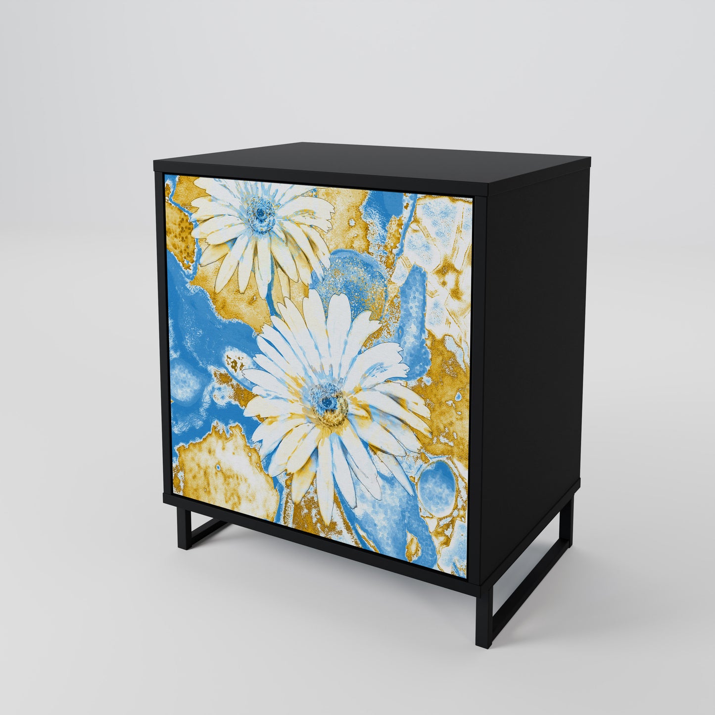 DAISY LUXE 1-Door Sideboard in Black Finish