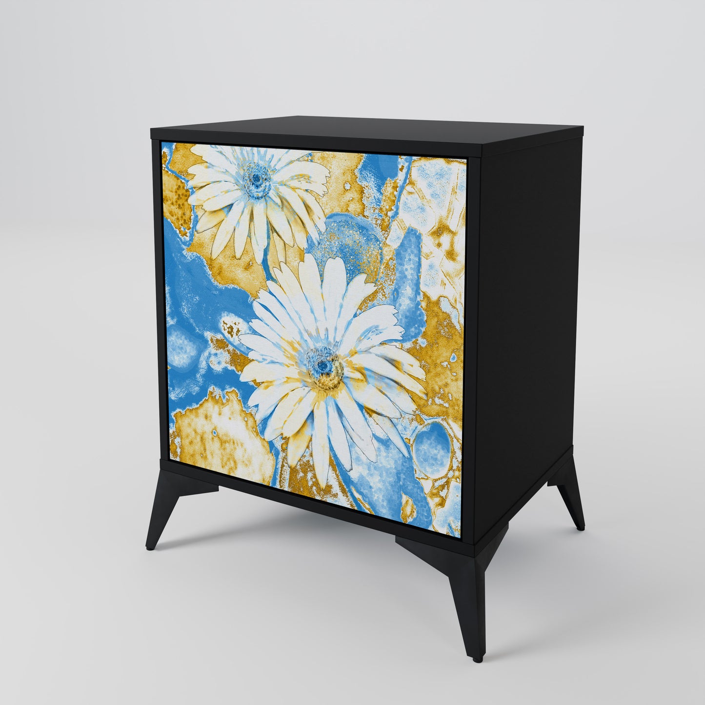 DAISY LUXE 1-Door Sideboard in Black Finish