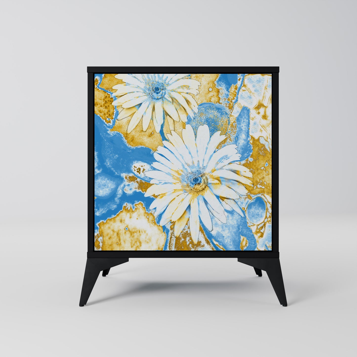 DAISY LUXE 1-Door Sideboard in Black Finish