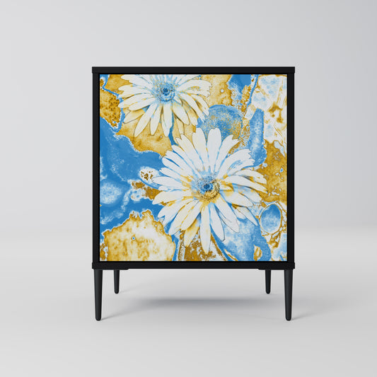 Credenza DAISY LUXE a 1 anta con finitura nera