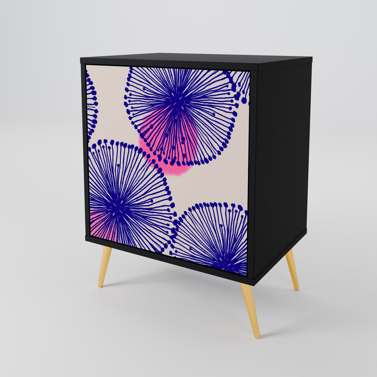 Credenza MAGIC NATURE a 1 anta con finitura nera