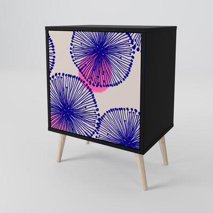 Credenza MAGIC NATURE a 1 anta con finitura nera