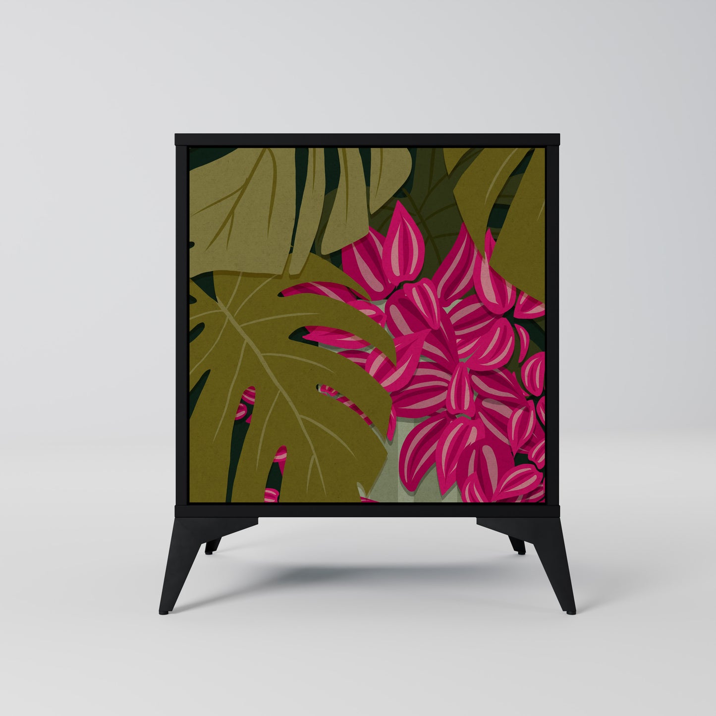 Credenza TROPICAL BEAUTY a 1 anta con finitura nera