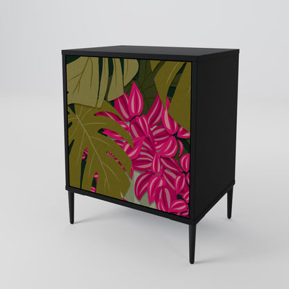 Credenza TROPICAL BEAUTY a 1 anta con finitura nera