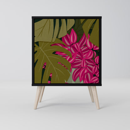 Credenza TROPICAL BEAUTY a 1 anta con finitura nera