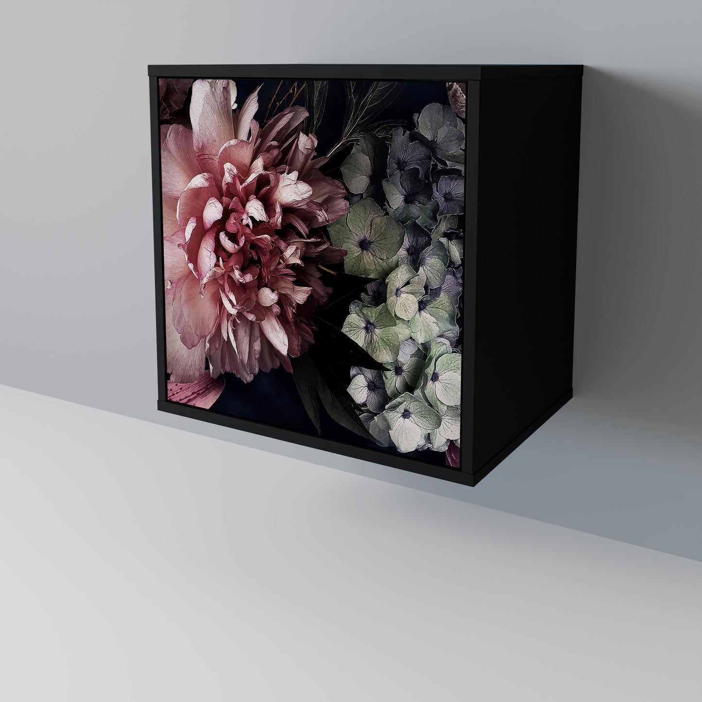 Credenza a 1 anta PURE BLOSSOM con finitura nera