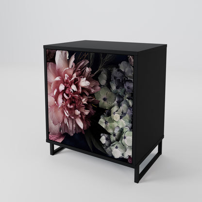 Credenza a 1 anta PURE BLOSSOM con finitura nera