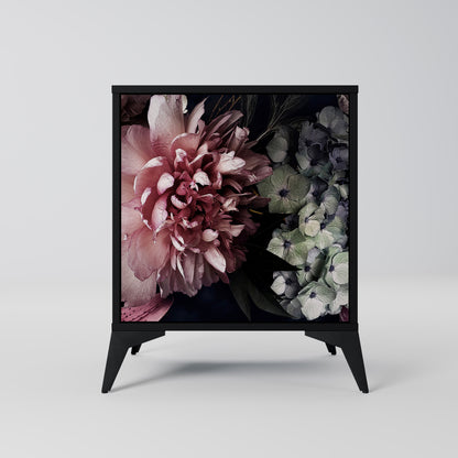 Credenza a 1 anta PURE BLOSSOM con finitura nera