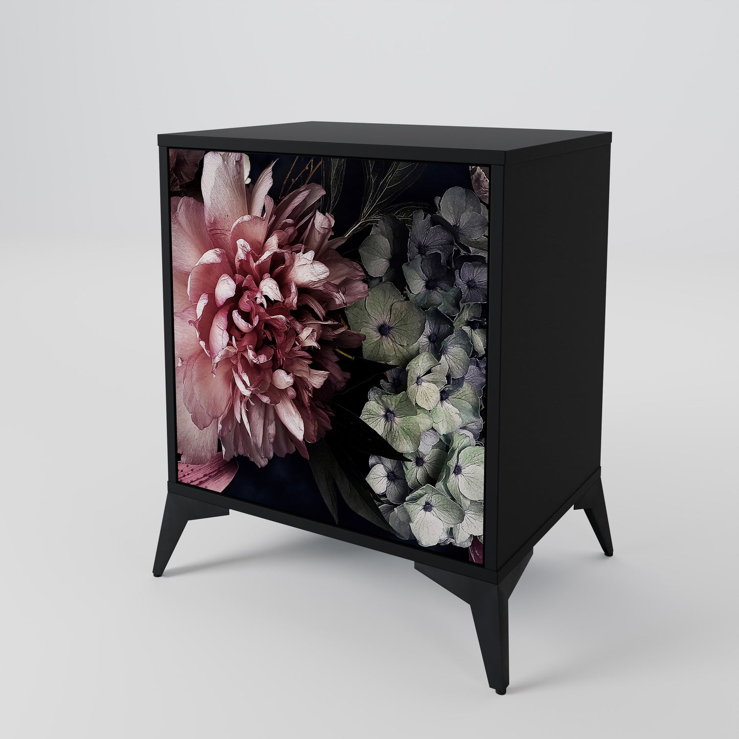 Credenza a 1 anta PURE BLOSSOM con finitura nera