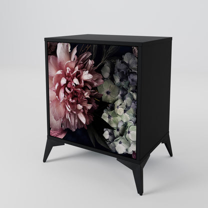 Credenza a 1 anta PURE BLOSSOM con finitura nera