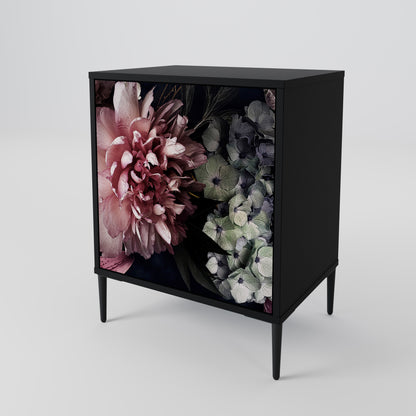 Credenza a 1 anta PURE BLOSSOM con finitura nera