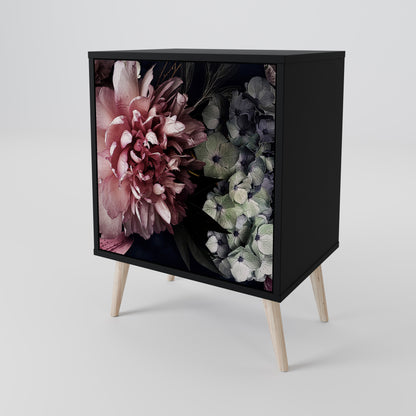 Credenza a 1 anta PURE BLOSSOM con finitura nera