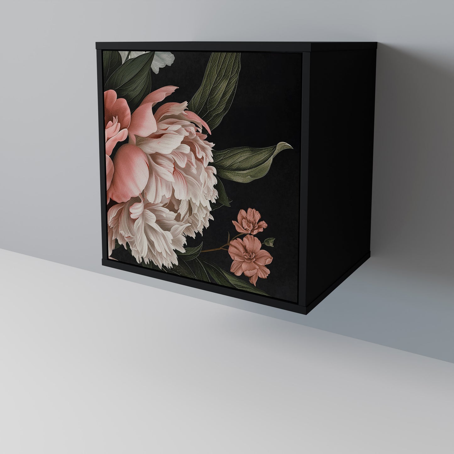 LUSH ELEGANCE 1-Door Sideboard in Black Finish