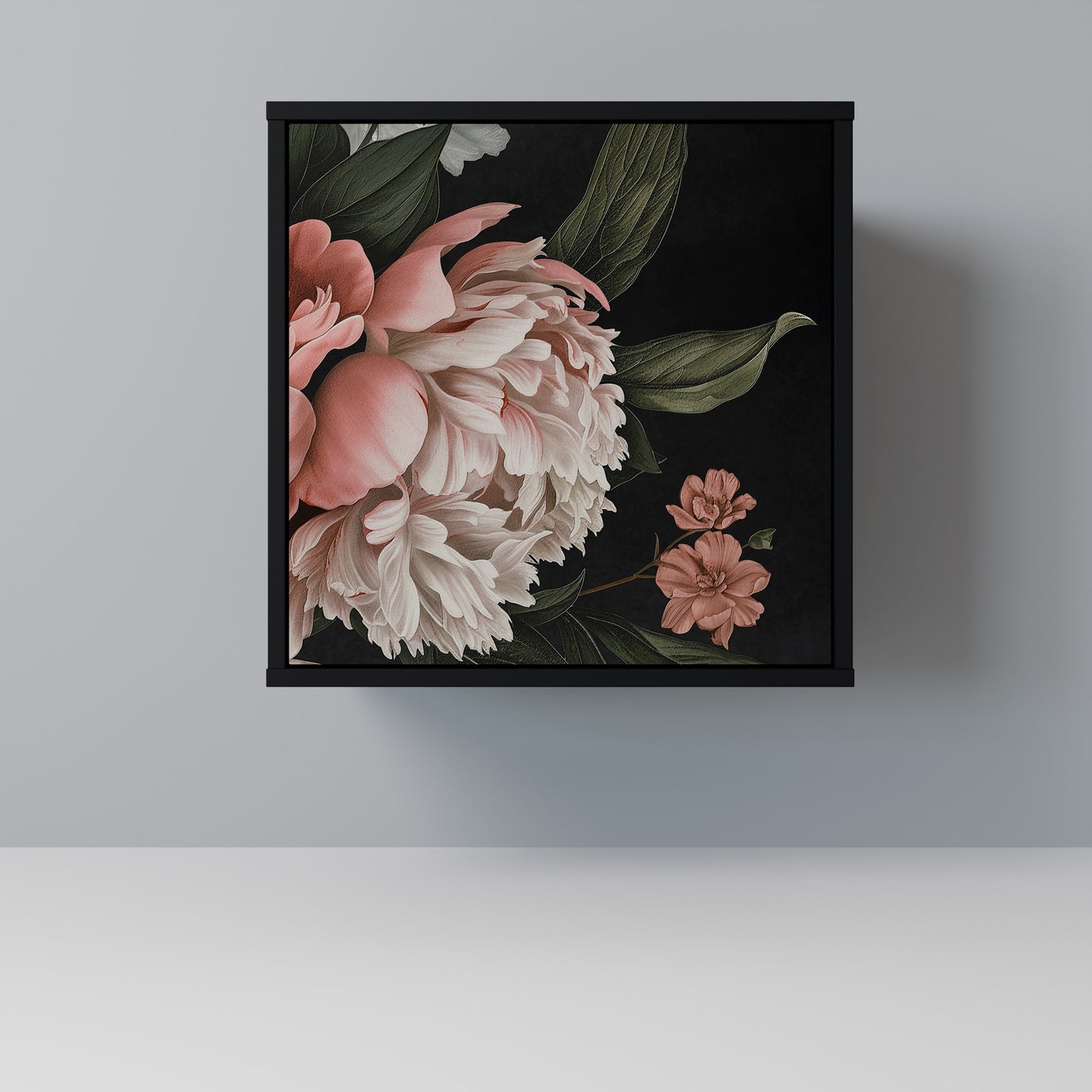 LUSH ELEGANCE 1-Door Sideboard in Black Finish