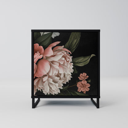 LUSH ELEGANCE 1-Door Sideboard in Black Finish