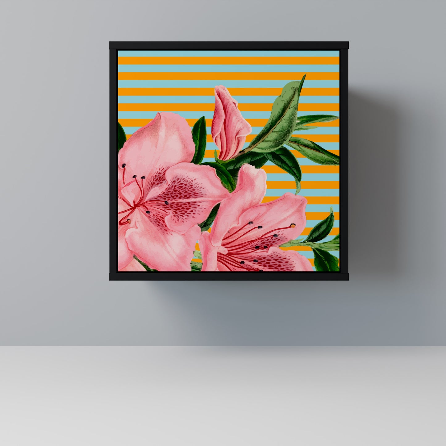 Credenza FRAGILE BEAUTY a 1 anta con finitura nera