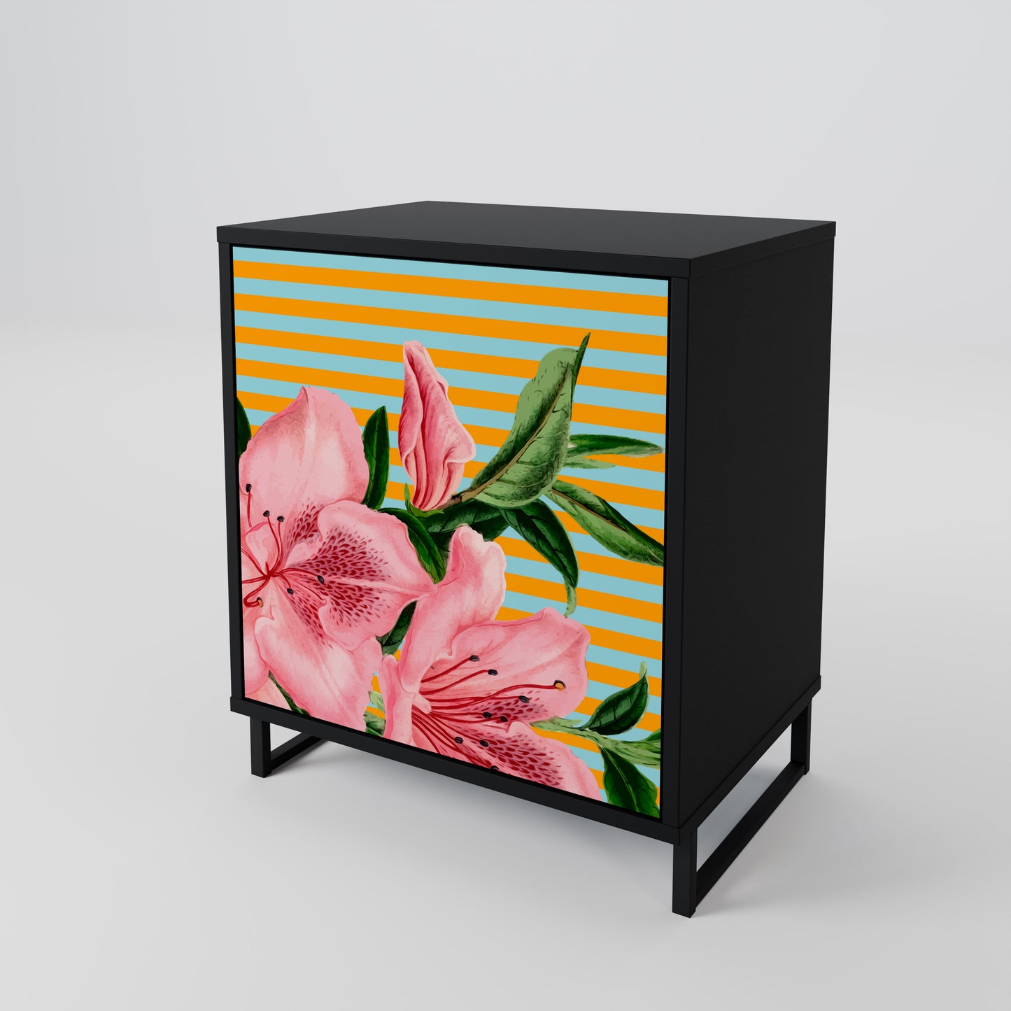 Credenza FRAGILE BEAUTY a 1 anta con finitura nera