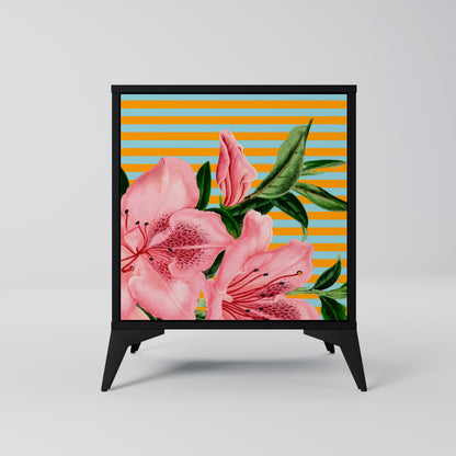 Credenza FRAGILE BEAUTY a 1 anta con finitura nera