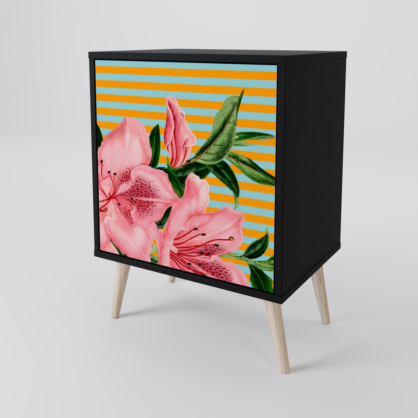 Credenza FRAGILE BEAUTY a 1 anta con finitura nera