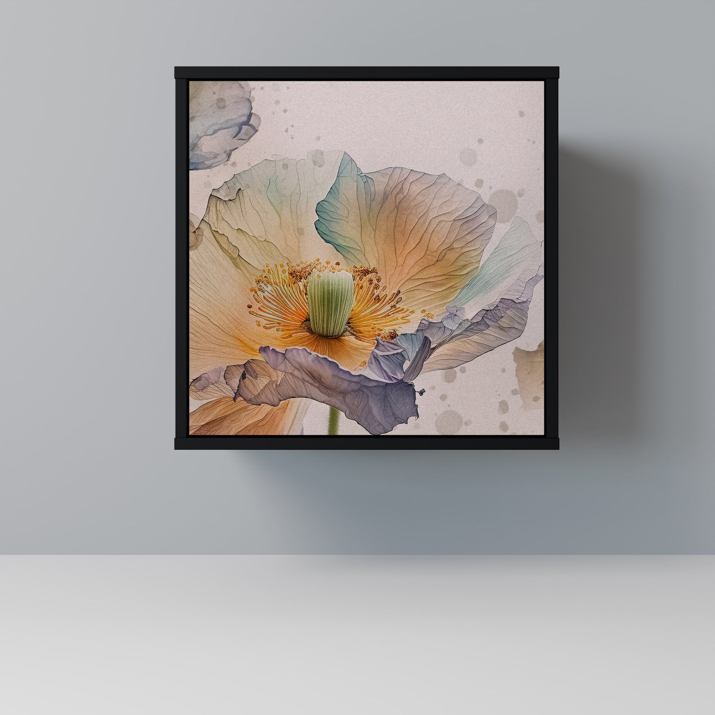 Credenza SOFTEN POPPY a 1 anta con finitura nera