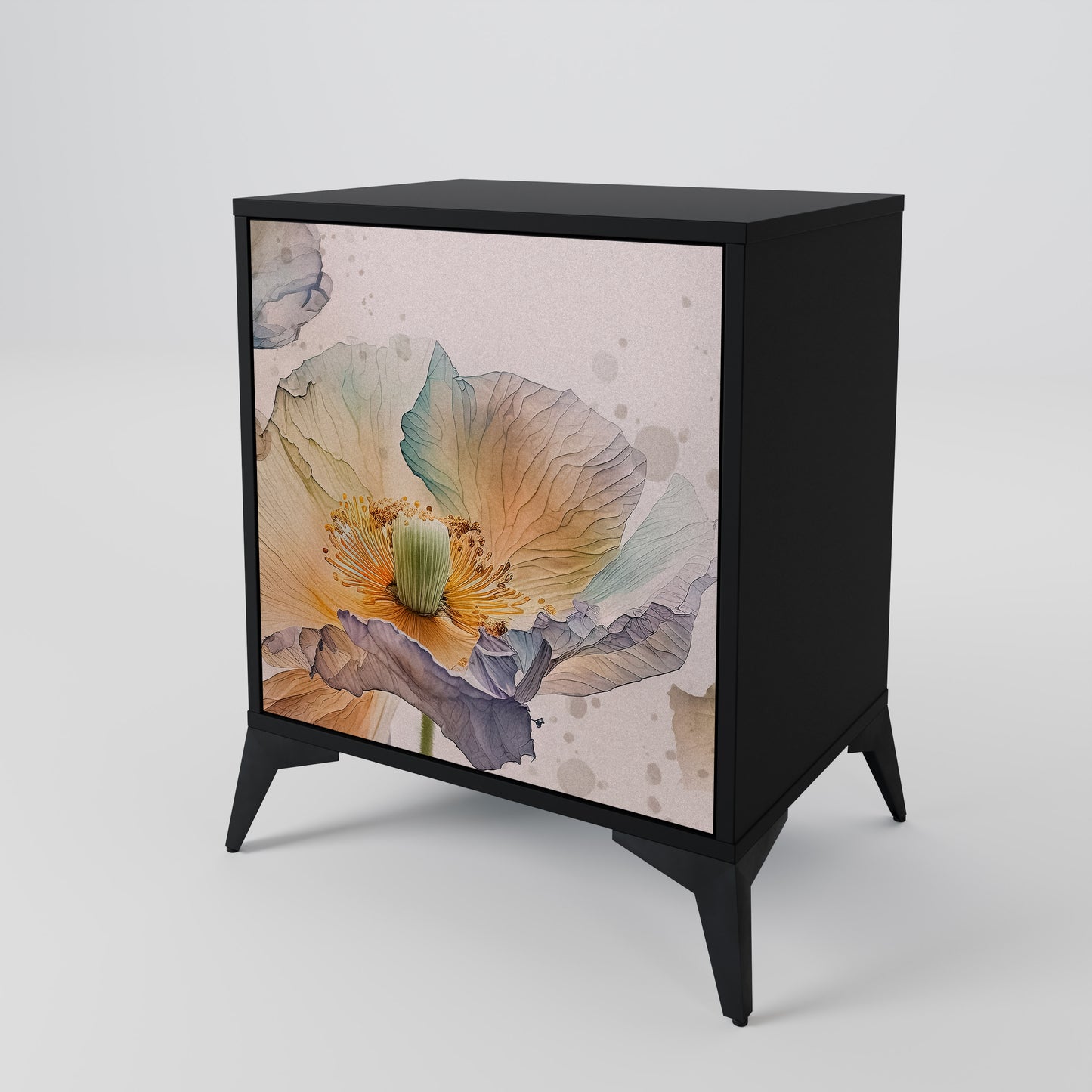 Credenza SOFTEN POPPY a 1 anta con finitura nera