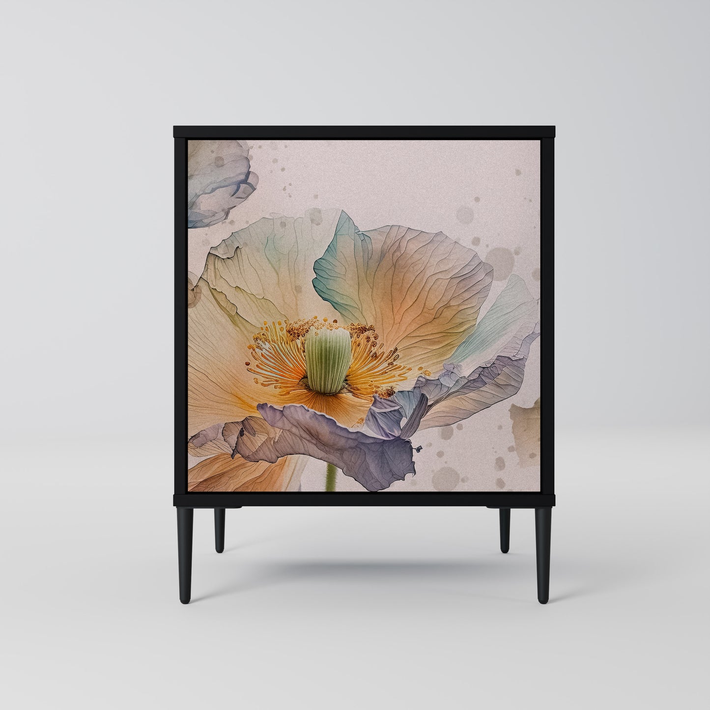 Credenza SOFTEN POPPY a 1 anta con finitura nera