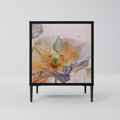 Credenza SOFTEN POPPY a 1 anta con finitura nera