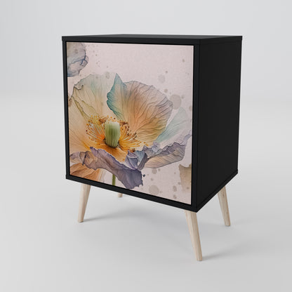 Credenza SOFTEN POPPY a 1 anta con finitura nera