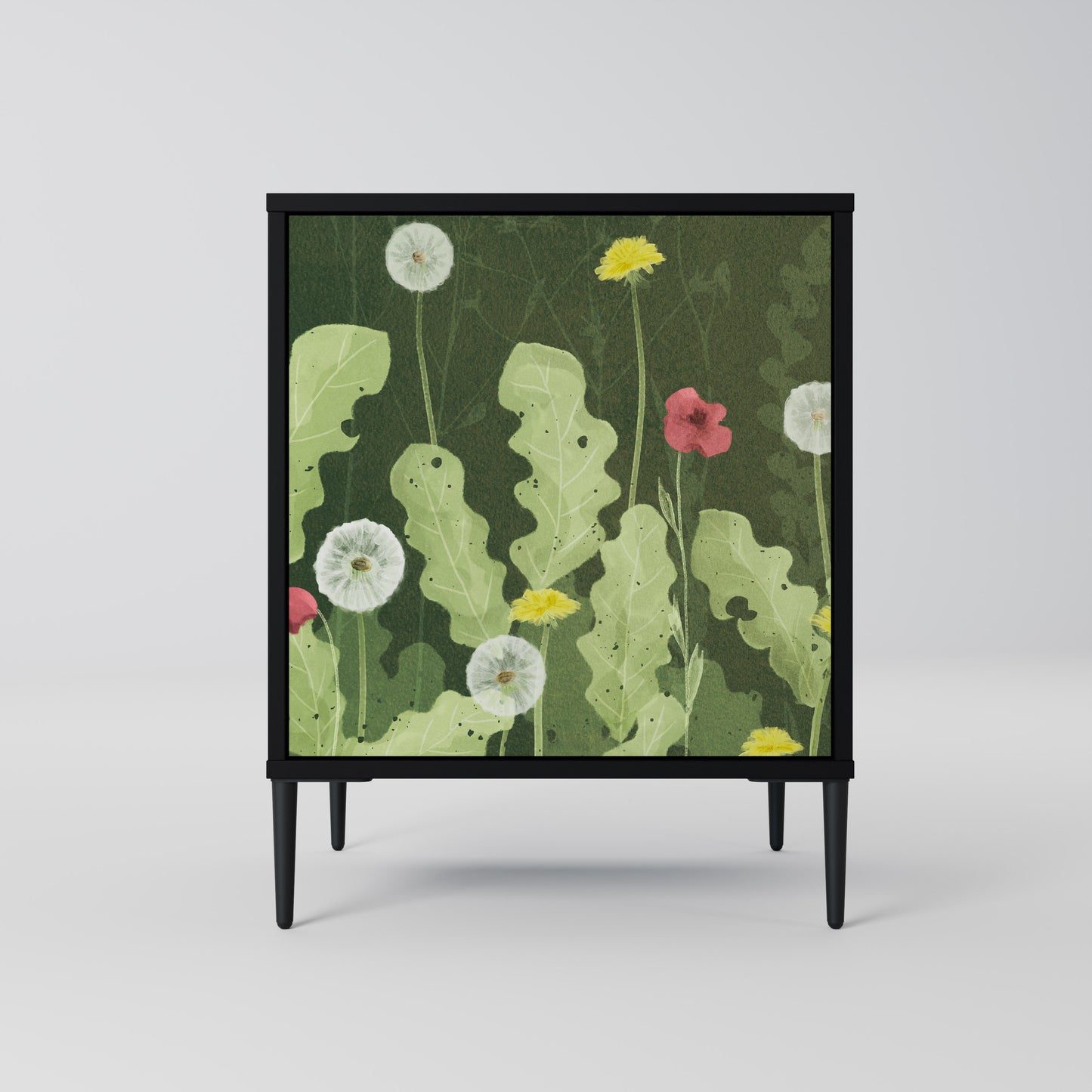 DANDELION AMUSE 1-Door Sideboard in Black Finish
