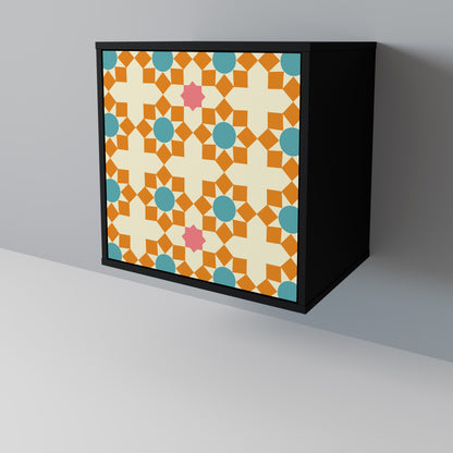 FLORAL DECOR 1-Door Sideboard in Black Finish