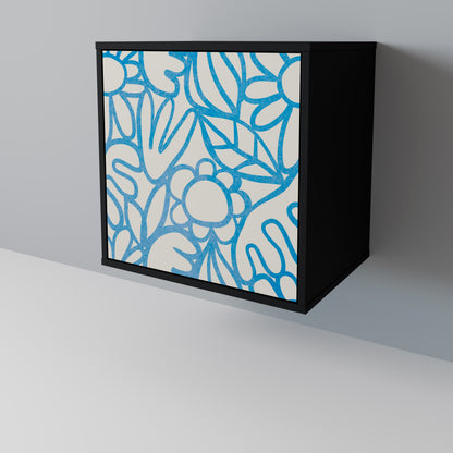 BLOOMY MORNING 1-Door Sideboard in Black Finish